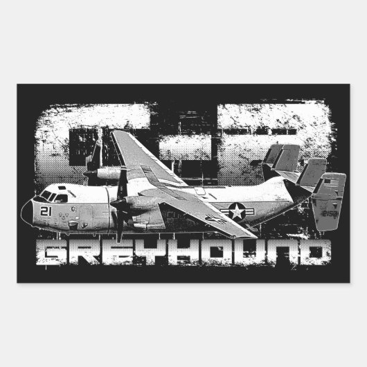 C-2 Greyhound Rectangleスタンプ 長方形シール (正面)