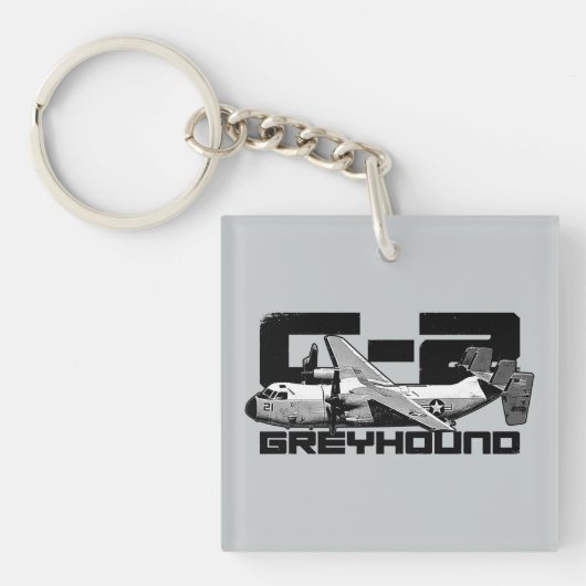 C-2 Greyhound Square (両面)キーチェーン キーホルダー (正面)