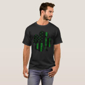 C American Flag St Patrick s day Shamrock green bl Tシャツ (正面フル)