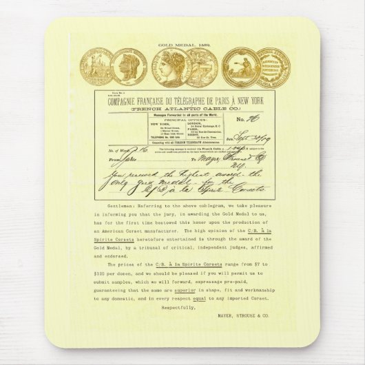 C/B laのSpiriteのコルセット-金メダル賞の広告 マウスパッド (正面)