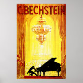 C BECHSTEIN 1920ドイツ語ピアノ製造ヴィンテージ ポスター (正面)