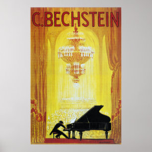 C. Bechstein Vintageのピアノ広告ポスター ポスター