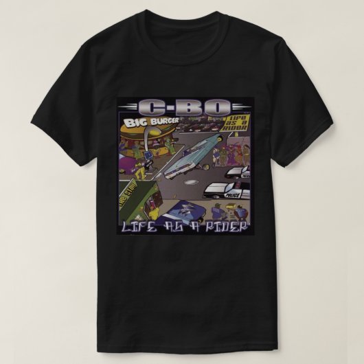 C Bo -ライダーの黒のTシャツとして生命 Tシャツ (デザイン正面)