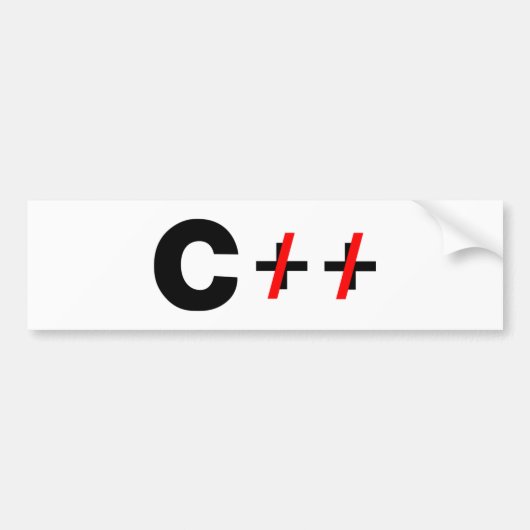C、(C++ ではありません) バンパーステッカー (正面)