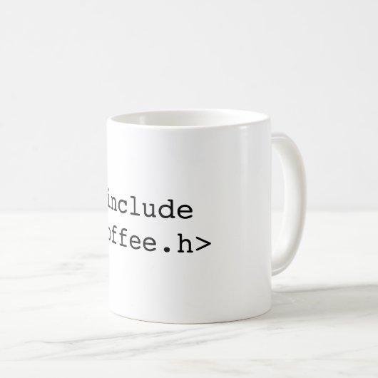 C/C++ プログラマーマグ(「#include <coffee.h>」) コーヒーマグカップ (正面右)