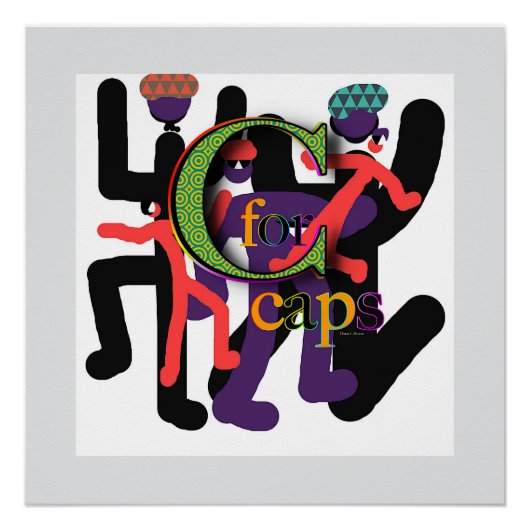 C Caps Alphabetイニシャル ポスター (正面)