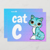 c - catフラッシュカード ポストカード (正面/裏面)