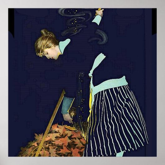 C Coles Phillipsによる紅葉のたき火 ポスター (正面)