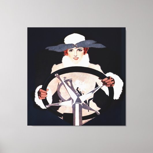 C Coles PhillipsによるLady Driver Fadeaway Girl キャンバスプリント (正面)