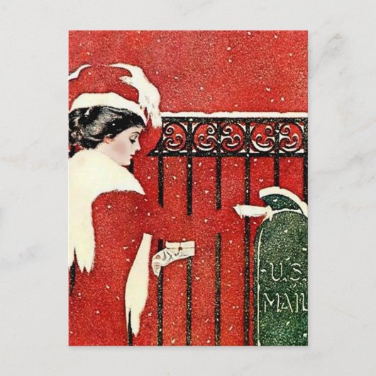 C Coles Phillips「クリスマスカードの郵便」 ポストカード (正面)