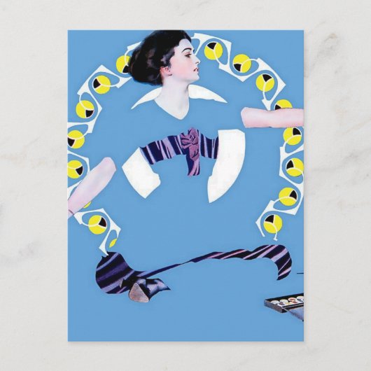C Coles Phillips "厄介なおもちゃ"フェイダウェイガール ポストカード (正面)