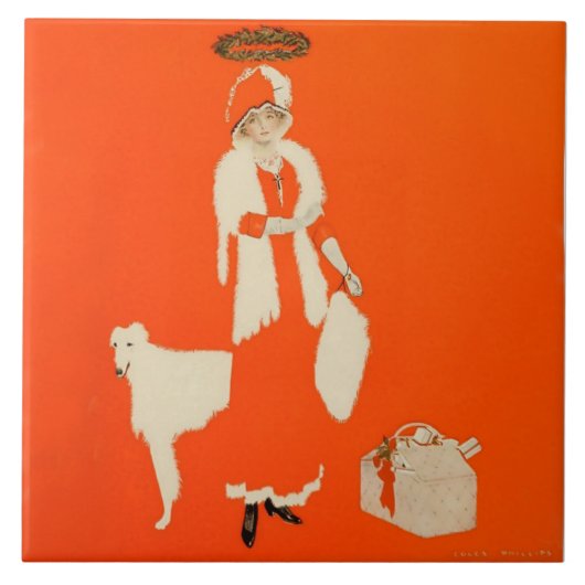 C Coles Phillips「現代の聖女」フェードアウェイ・ガール タイル (正面)