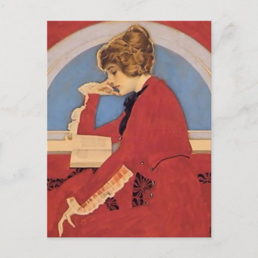 C Coles Phillips "良い本"フェイダウェイガール ポストカード (正面)