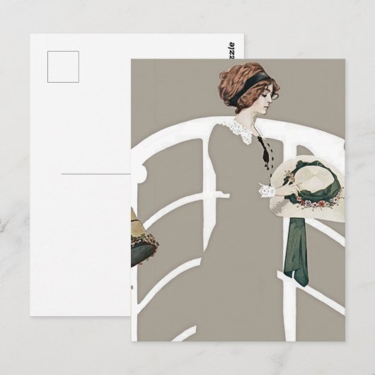 C Coles Phillips "At the Hat Shop" ポストカード (正面/裏面)