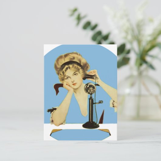 C Coles Phillips 'Fadeway Girl' "Long Distance" ポストカード (スタンド正面)