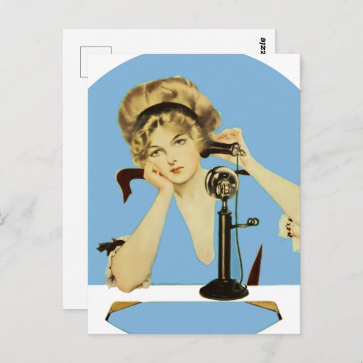 C Coles Phillips 'Fadeway Girl' "Long Distance" ポストカード (正面/裏面)