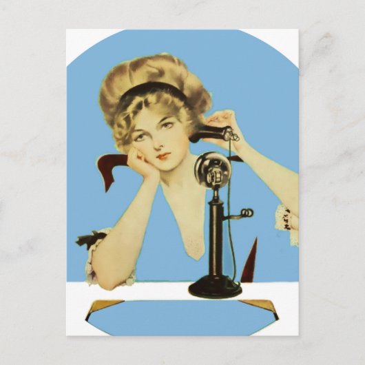 C Coles Phillips 'Fadeway Girl' "Long Distance" ポストカード (正面)