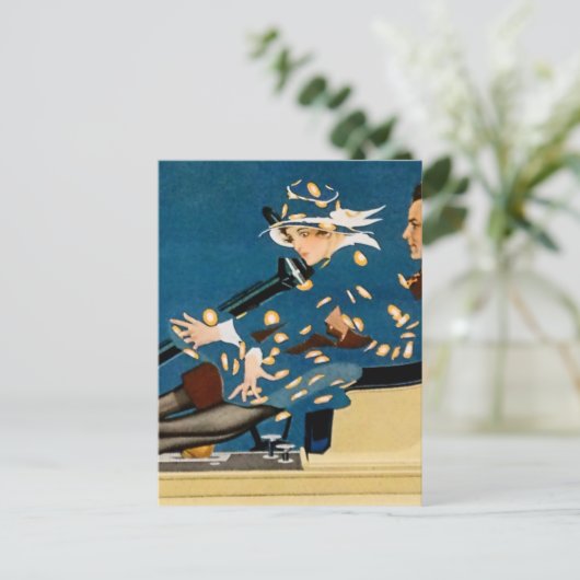 C Coles Phillips Hosiery Ad inヴィンテージ・ロードスター ポストカード (スタンド正面)