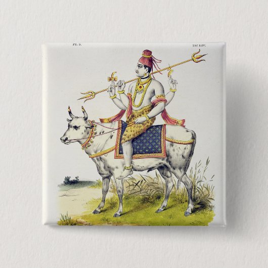 C. de Motte (1785-183が刻むIshanaかShiva 缶バッジ (正面)