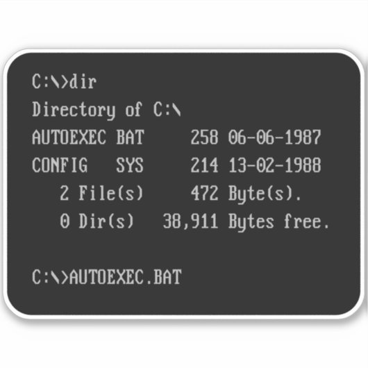 C:\> DOSプロンプトのコマンドライン シール (正面)