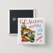 C.E. Allenの1898年の植物とシードガイド磁石 缶バッジ (正面&裏面)