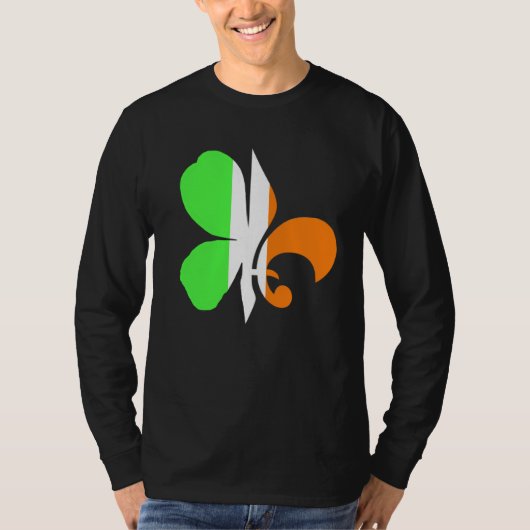 C Fleur Louisiana Irish Cajun New Orleans St Patri Tシャツ (正面)