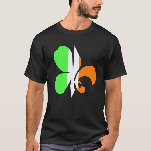 C Fleur Louisiana Irish Cajun New Orleans St Patri Tシャツ (正面)