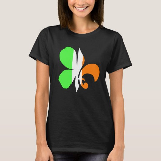 C Fleur Louisiana Irish Cajun New Orleans St Patri Tシャツ (正面)
