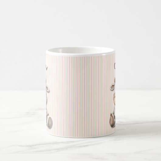 C for Cow: Cute Kids' Mug with Cowよくはしゃぐデザイン コーヒーマグカップ (中央)