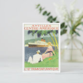 C.G. Transatlantiqueアンチル諸島のヴィンテージ ポストカード (スタンド正面)