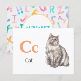 C is for Cat - Alphabet Flash Card ポストカード