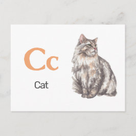 C is for Cat - Alphabet Flash Card ポストカード