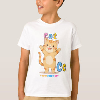 「C is for Cat」 Alphabet Tee – 日々成長 Tシャツ
