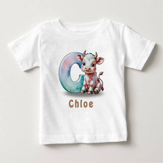 C is for Cow – オーダーメイド ベビーTシャツ (正面)