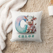 C is for Cow – Baby Throw Pillow  クッション (ブランケット)