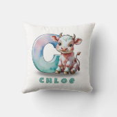 C is for Cow – Baby Throw Pillow  クッション (裏面)