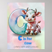 C is for Cow - Kids Poster (Digital) ポスター (正面)
