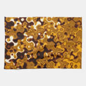 C.L.ブラウン著マスタード及びバーガンディの台所タオル キッチンタオル (横)