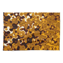 C.L.ブラウン著マスタード及びバーガンディの台所タオル