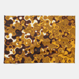 C.L.ブラウン著マスタード及びバーガンディの台所タオル キッチンタオル