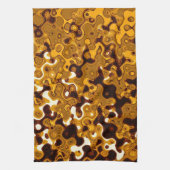 C.L.ブラウン著マスタード及びバーガンディの台所タオル キッチンタオル (縦)