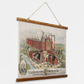 C.L. Centrivre Brewing Company工場建物。 吊り下げ型タペストリー (傾斜あり)