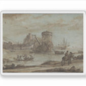 C.Lorrain – 港の前の風景の姿 シール (正面)