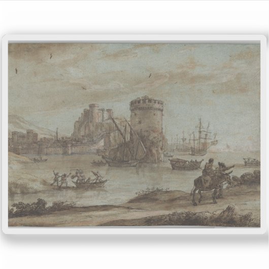 C.Lorrain – 港の前の風景の姿 シール (正面)