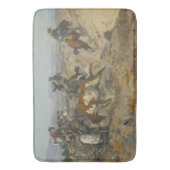 C.Mラッセルトラブルにヴィンテージ西カウボーイ バスマット (正面縦)