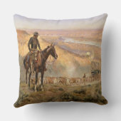 C Mラッセルワゴンボスヴィンテージ西カウボーイ クッション (裏面)