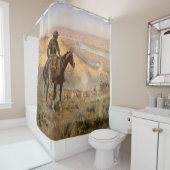 C Mラッセルワゴンボスヴィンテージ西カウボーイ シャワーカーテン (インサイチュ)
