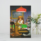 C.M.クーリッジDogsはポーカーカードのユーモアの運命をかわいがります 便箋 (スタンド正面)