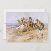 C.M.ラッセルによる白人男性の接近 サンキューカード (正面)