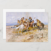 C.M.ラッセルによる白人男性の接近 サンキューカード (正面/裏面)